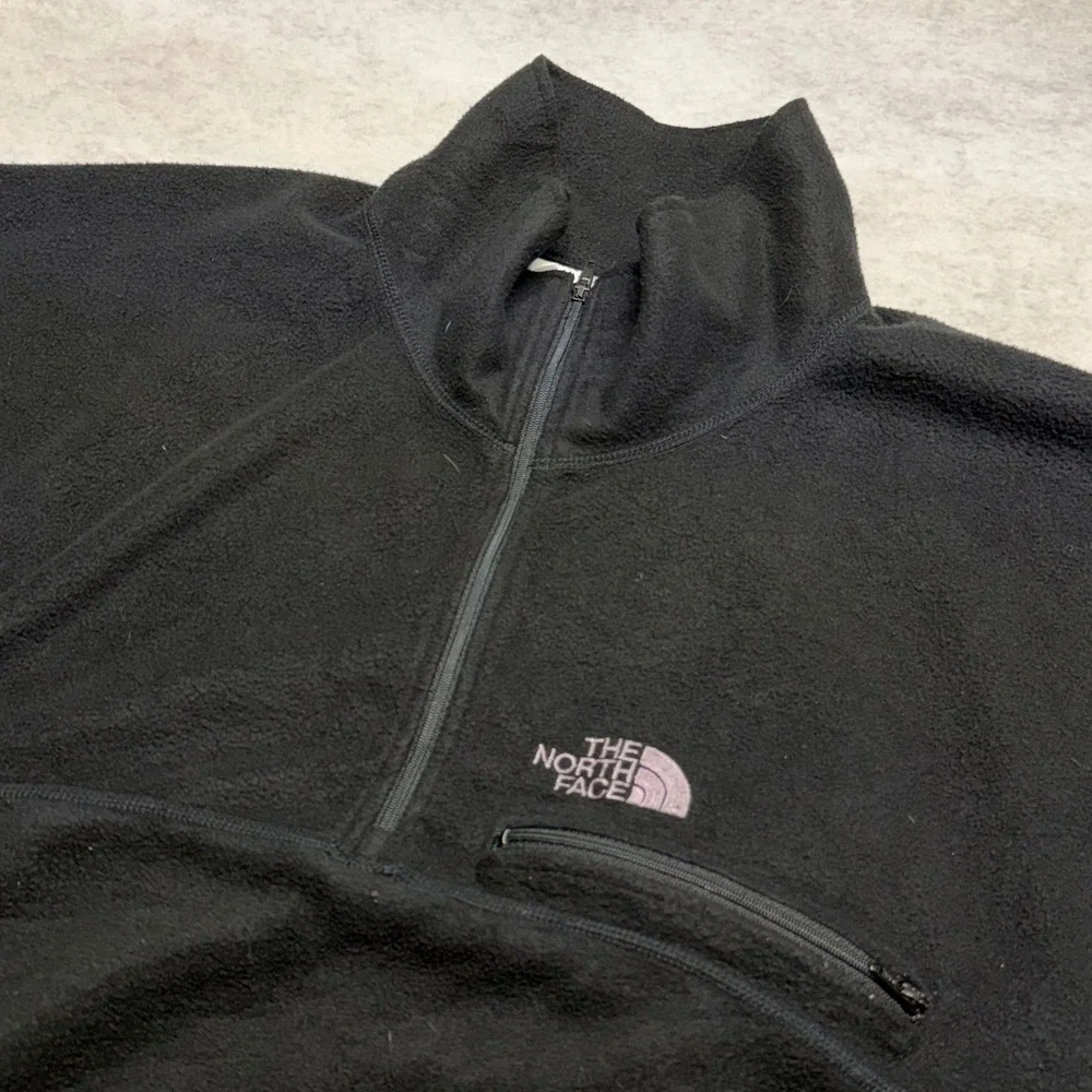 The North Face TKA 100 1/4 Zip Fleece Mens Large Black Lightweight Pullover